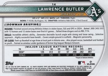 2025 Topps Bowman Lawrence Butler RC Oakland Athletics #14