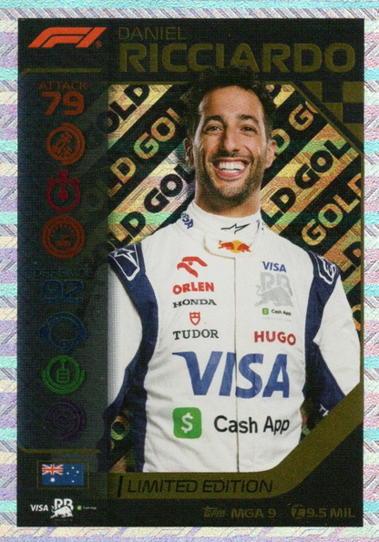 2024 Topps Turbo Attax F1 Daniel Ricciardo LE #MGA 9 Visa Cash App RB Formula One