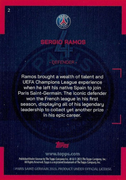 2022 Topps PSG Team Set Sergio Ramos #2 Paris Saint-Germain