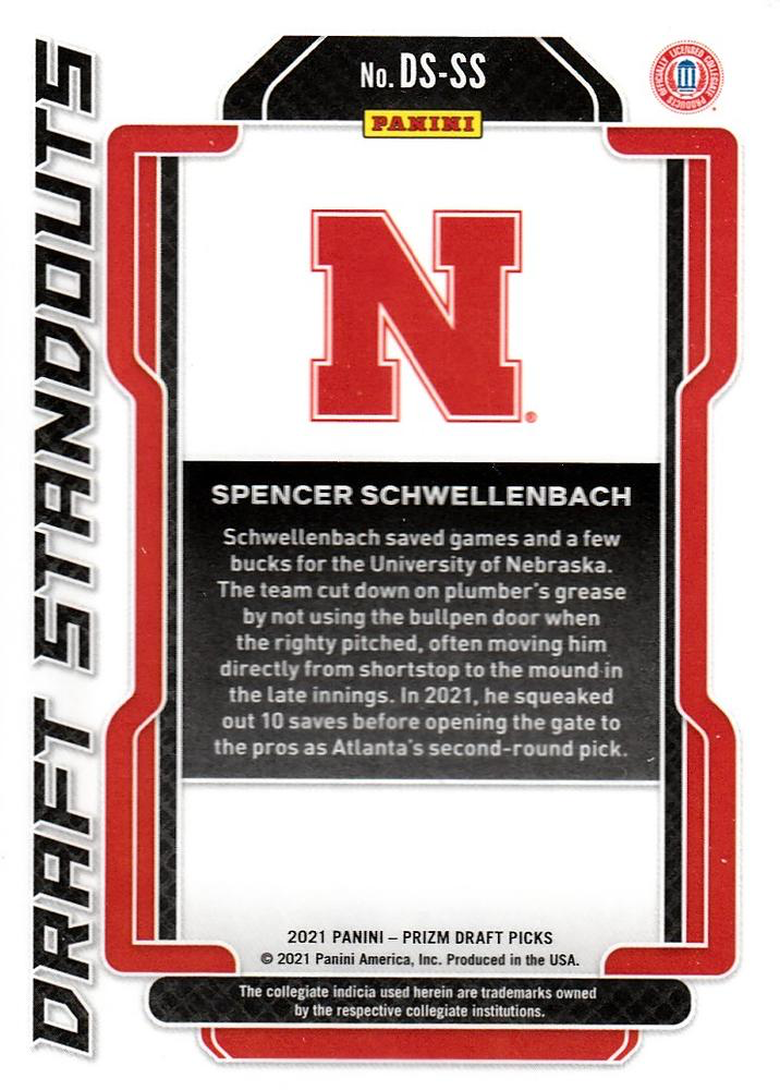 2021 Panini Prizm Draft Picks Standouts Spencer Schwellenbach #DS-SS Nebraska Cornhuskers