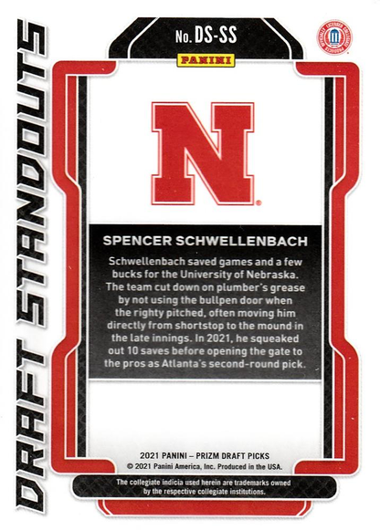 2021 Panini Prizm Draft Picks Standouts Spencer Schwellenbach #DS-SS Nebraska Cornhuskers