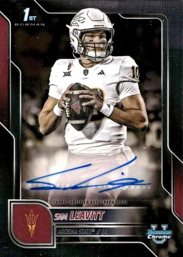2025 Topps Bowman U Chrome 1st Auto Sam Leavitt #BCA-SL Arizona State Sun Devils
