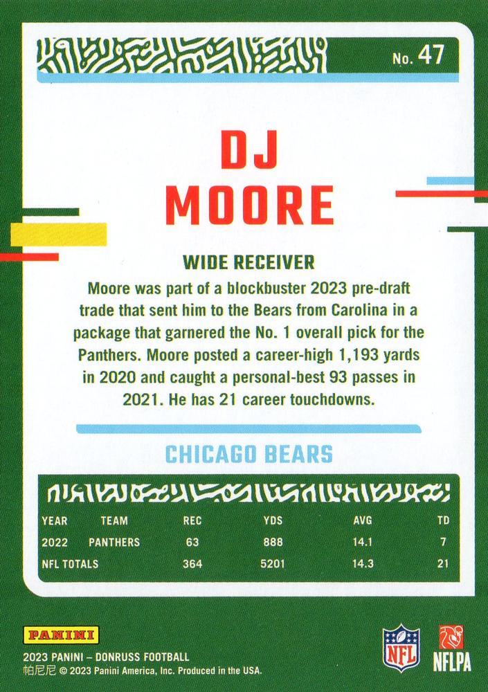 2023 Panini Donruss DJ Moore #47 Chicago Bears