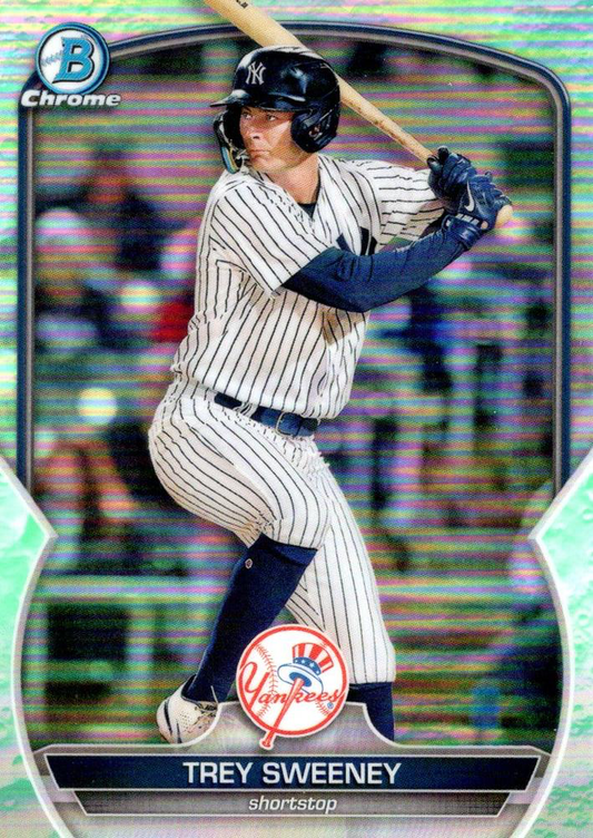2023 Topps Bowman Chrome Prospects Lunar Glow Refractor Trey Sweeney New York Yankees #BCP-119