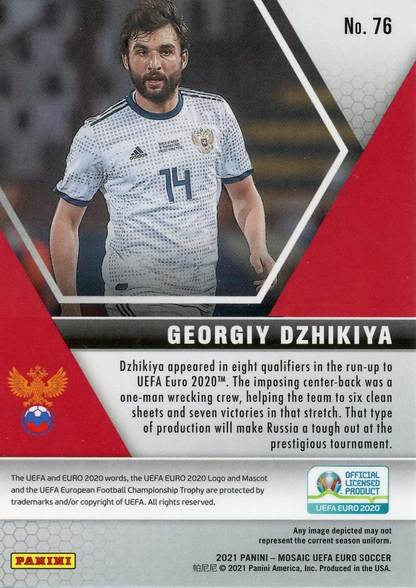 2021 Panini Mosaic UEFA EURO 2020 Georgiy Dzhikiya #76 Russie