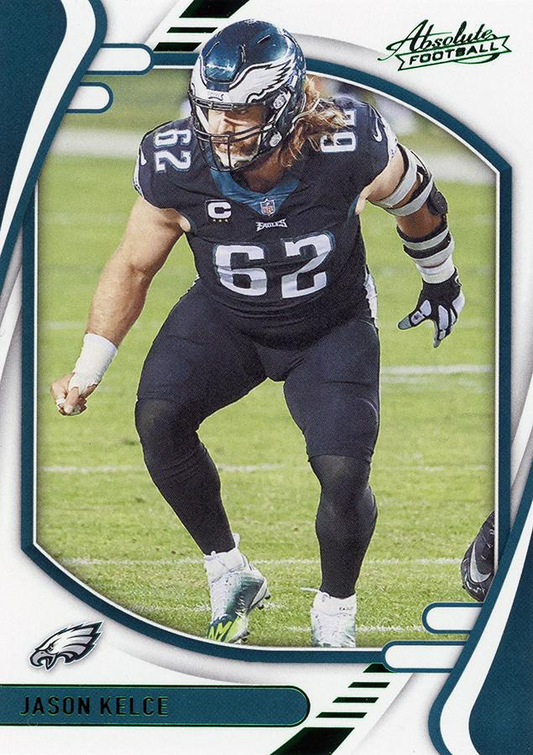 2021 Panini Absolute Green Jason Kelce #77 Philadelphia Eagles