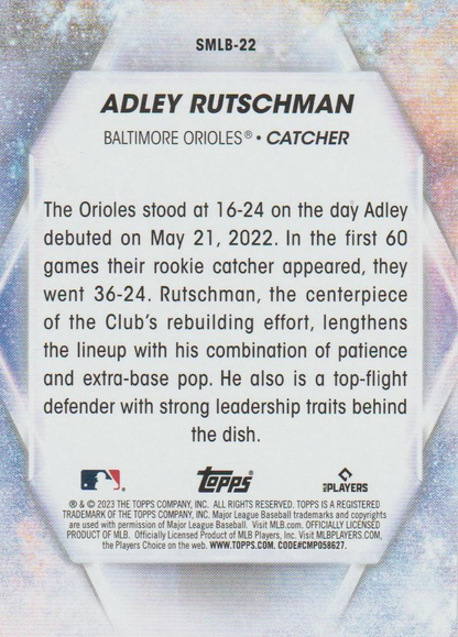 2023 Topps Series 1 Stars of MLB Adley Rutschman RC #SMLB-22 Baltimore Orioles