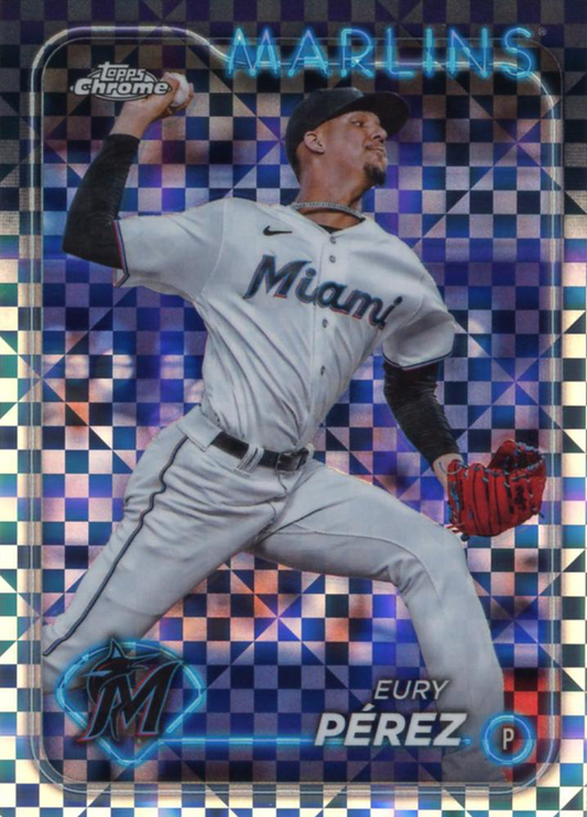 2024 Topps Chrome X-Fractor Parallel Eury Pérez Miami Marlins #6
