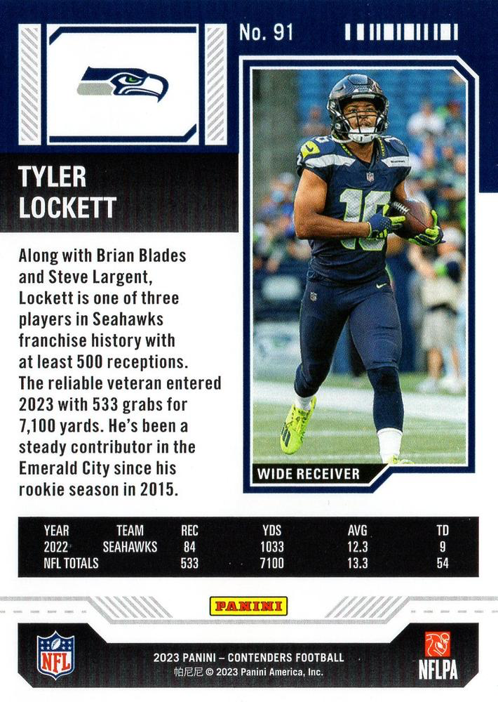 2023 Panini Contenders Tyler Lockett Seattle Seahawks #91