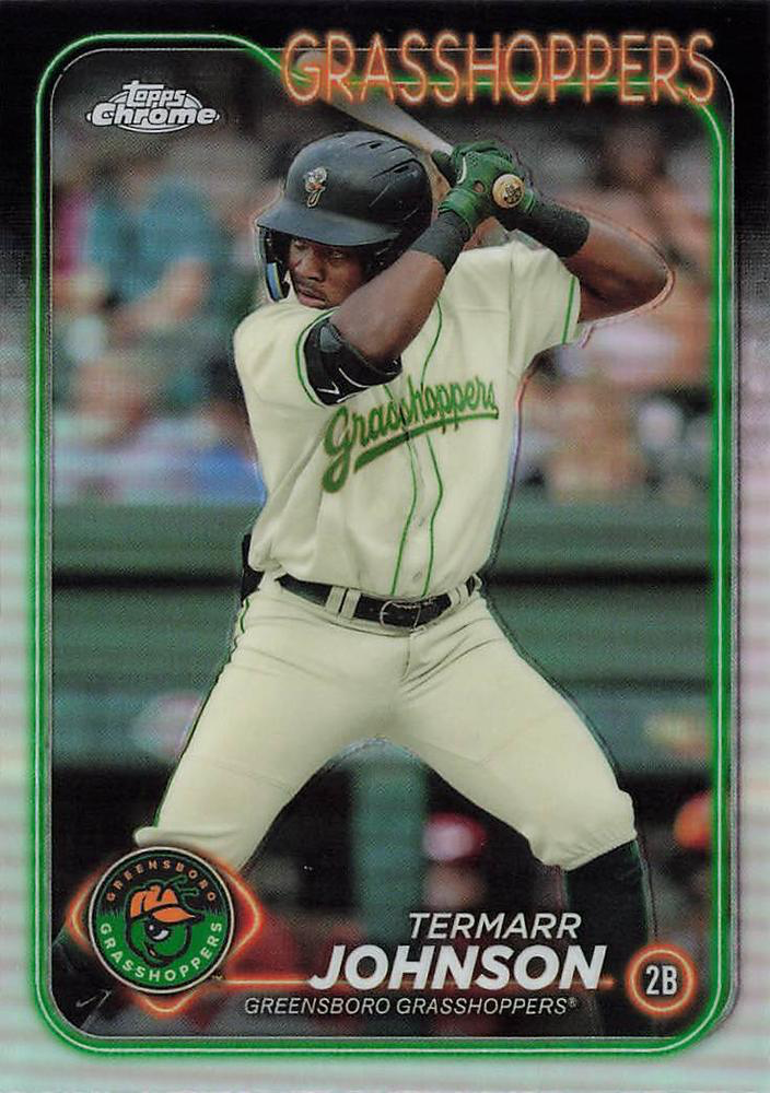 2024 Topps Pro Debut Chrome Refractor Termarr Johnson #PDC-175 Greensboro Grasshoppers
