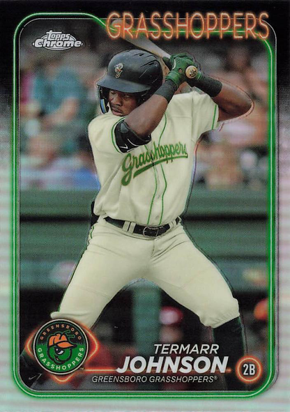 2024 Topps Pro Debut Chrome Refractor Termarr Johnson #PDC-175 Greensboro Grasshoppers