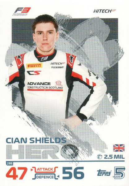 2024 Topps Turbo Attax F1 Cian Shields F3 #288 Hitech Pulse-Eight