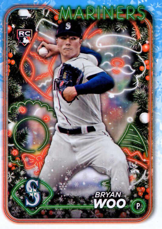 2024 Topps Holiday Bryan Woo RC Seattle Mariners #H193