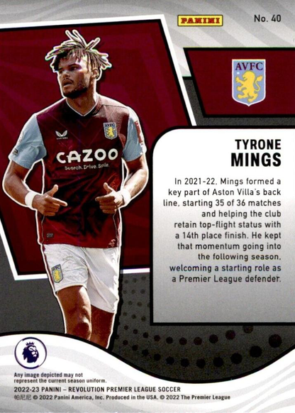 2022 Panini Revolution Premier League Tyrone Mings #40 Aston Villa