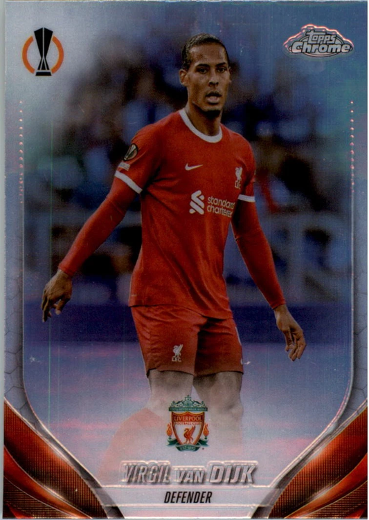 2023 Topps Chrome UEFA Club Competitions Virgil van Dijk Refractor #132 Liverpool