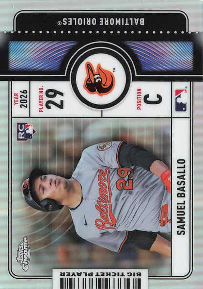 2026 Topps Chrome Big Ticket Players RC Samuel Basallo #BTP-25 Baltimore Orioles