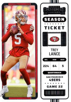 2022 Panini Contenders Trey Lance #82 San Francisco 49ers