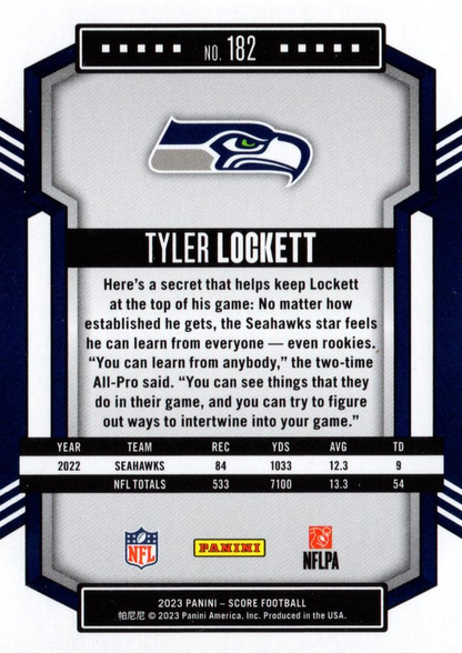 2023 Panini Score Football Tyler Lockett Seattle Seahawks #182