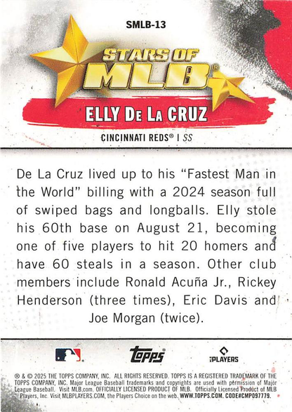 2025 Topps Series 1 Stars of MLB Elly De La Cruz Cincinnati Reds #SMLB-13