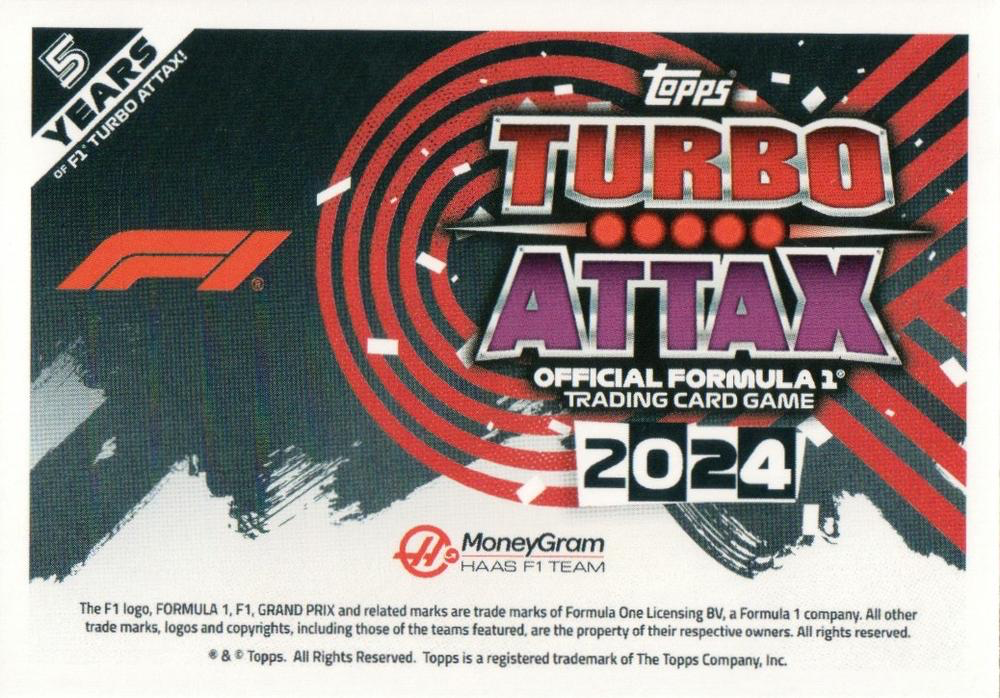 2024 Topps Turbo Attax F1 Haas F1 Team FOIL #91
