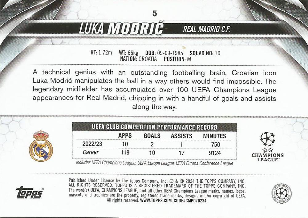 2023 Topps UCC Luka Modrić #5 Real Madrid CF