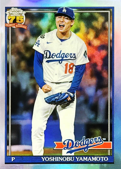 2026 Topps Chrome 1991 35th Yoshinobu Yamamoto #91CB-10 Los Angeles Dodgers