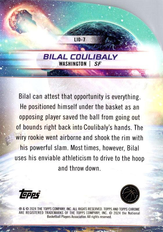 2023 Topps Chrome Cosmic Launched Into Orbit Bilal Coulibaly #LIO-7 Washington Wizards