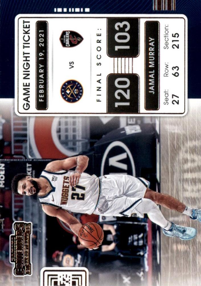 2021 Panini Contenders Game Night Ticket Jamal Murray #4 Denver Nuggets