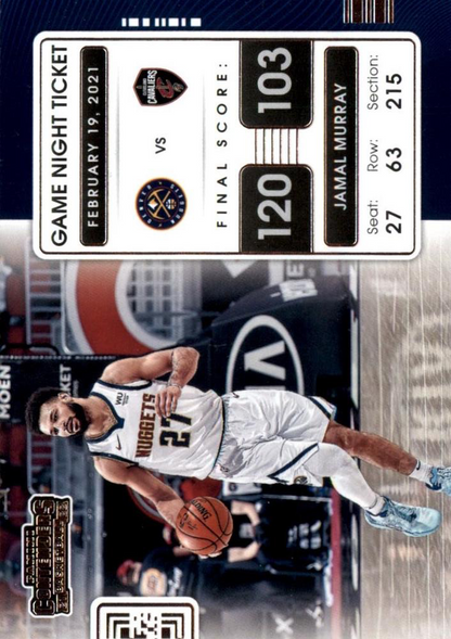 2021 Panini Contenders Game Night Ticket Jamal Murray #4 Denver Nuggets