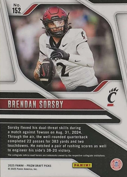 2025 Panini Prizm Draft Picks Brendan Sorsby #152 Cincinnati Bearcats