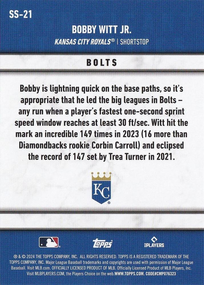2024 Topps Series 2 Significant Statistics Bobby Witt Jr. Kansas City Royals #SS-21