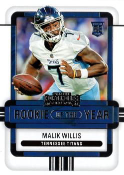 2022 Panini Contenders Rookie of the Year Malik Willis #ROY-MWI Tennessee Titans