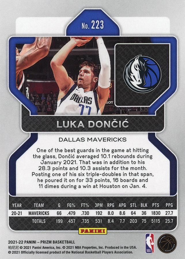 2021 Panini Prizm Luka Doncic #223 Dallas Mavericks