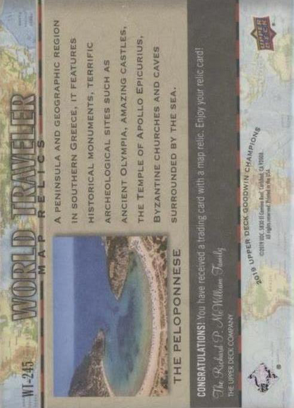 2019 Upper Deck Goodwin Champions World Traveler Map Relics The Peloponnese #WT-245