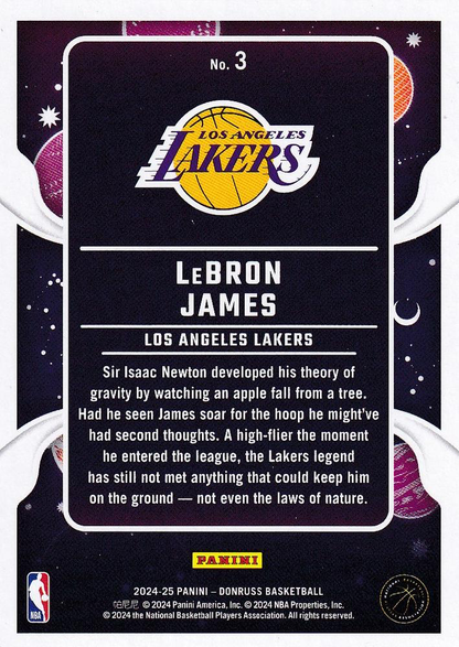 2024 Panini Donruss Zero Gravity LeBron James #3 Los Angeles Lakers