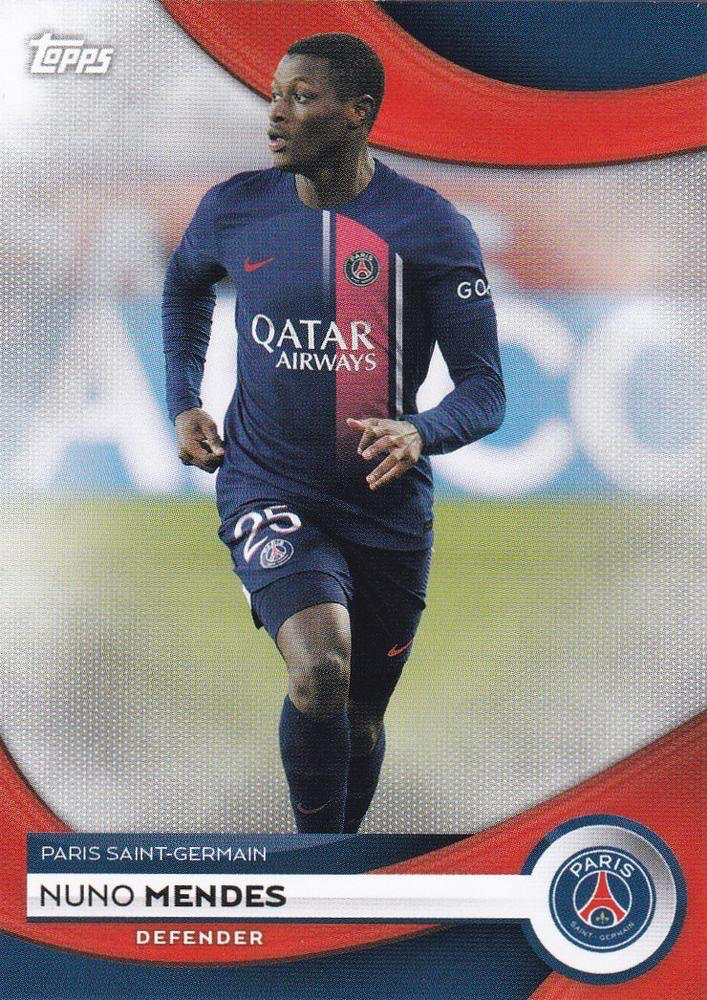 2023 Topps PSG Team Set Nuno Mendes #5 Paris Saint-Germain