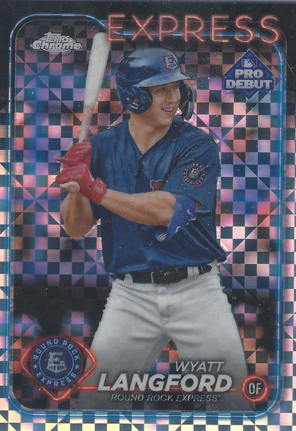 2024 Topps Pro Debut Chrome X-Fractor Wyatt Langford #PDC-95 Round Rock Express