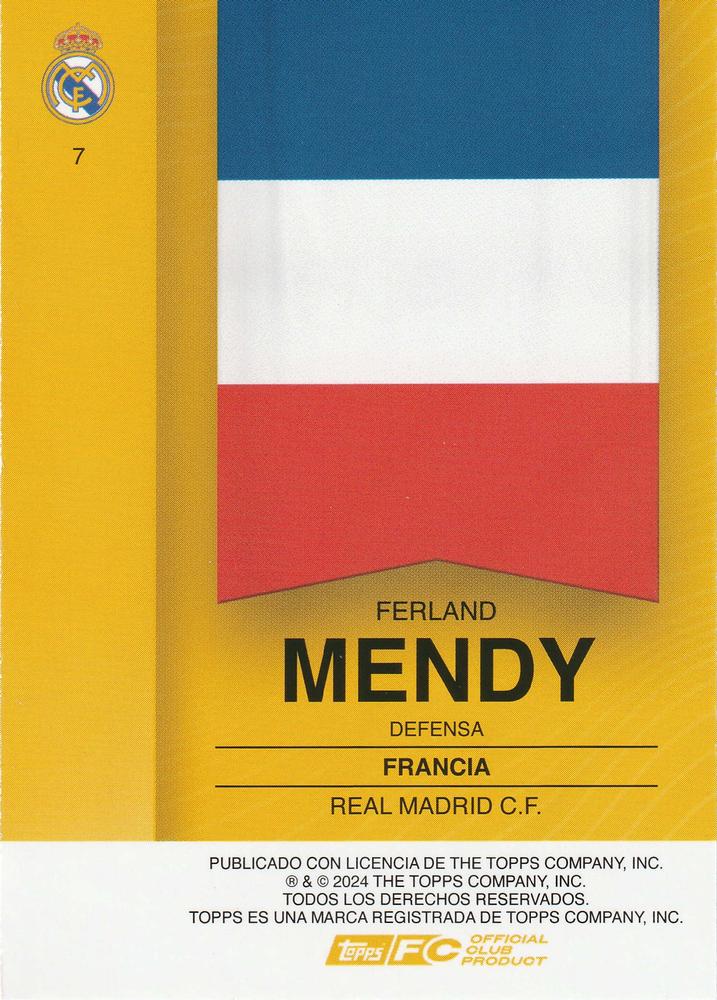 2024 Topps Real Madrid Fan Set Ferland Mendy #7 Real Madrid CF