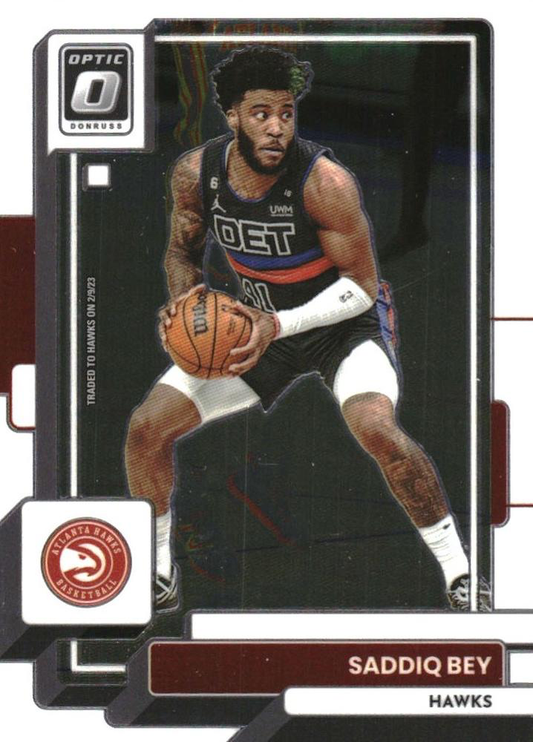 2022 Panini Donruss Optic Saddiq Bey #94 Atlanta Hawks