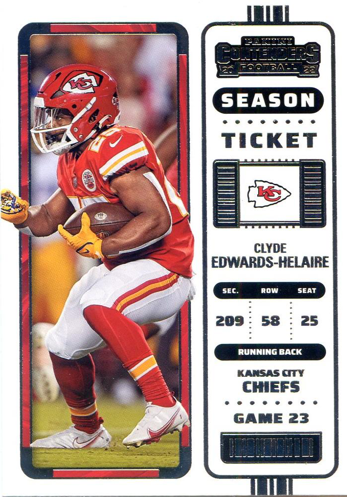 2022 Panini Contenders Clyde Edwards-Helaire Kansas City Chiefs #61