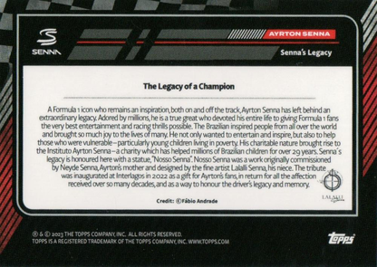2023 Topps The Story of Senna Ayrton Senna 15.02.1994 Senna's Legacy