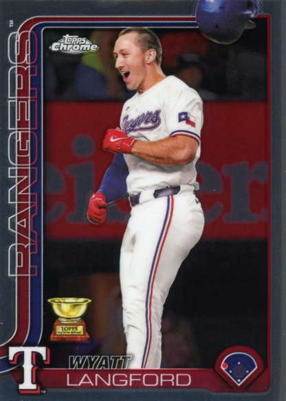 2025 Topps Chrome MLB Wyatt Langford ASR #68 Texas Rangers