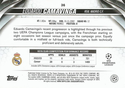 2023 Topps UCC Eduardo Camavinga #36 Real Madrid CF