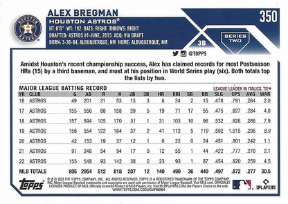 2023 Topps Series 2 Alex Bregman Houston Astros #350