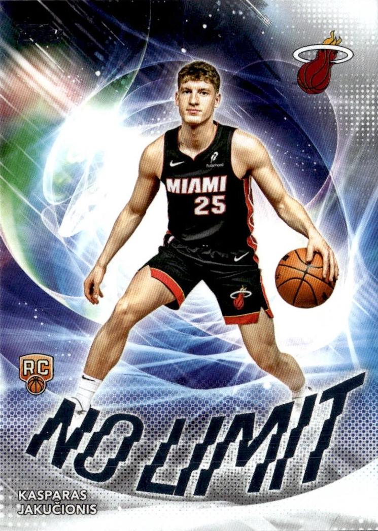 2025 Topps NBA No Limit Rainbow Foilboard Kasparas Jakučionis NL-20 Miami Heat
