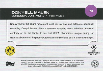 2024 Topps UCC Donyell Malen #73 Borussia Dortmund