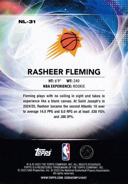 2025 Topps NBA No Limit Rasheer Fleming NL-31 Phoenix Suns