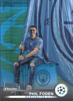 2022 Topps Stadium Club Chrome UCC Blue Prism Refractor Phil Foden #47 Manchester City