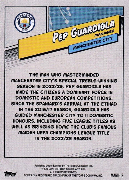 2023 Topps Manchester City Fan Set Heroes Pep Guardiola #MANH-12