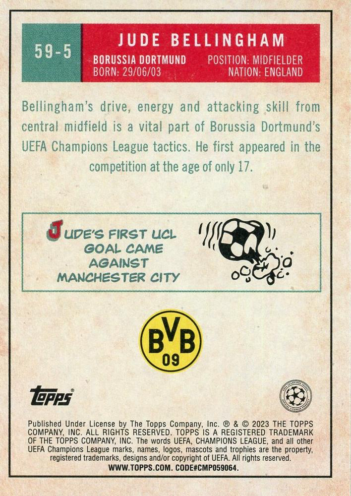 2022 Topps UCC 1959 Jude Bellingham #59-5 Borussia Dortmund